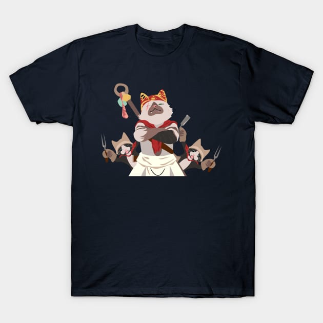 Monster Hunter World: Meowscular Chef T-Shirt by DigitalCleo